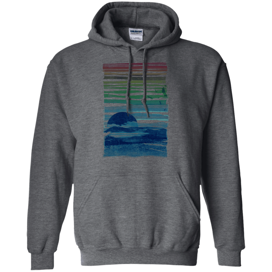 Sweatshirts Dark Heather / S Sea Landscape Pullover Hoodie