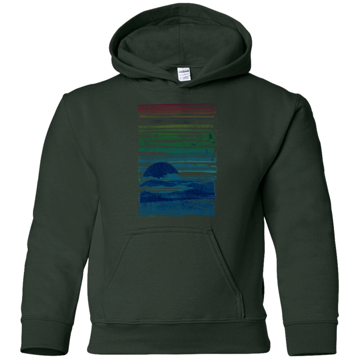 Sweatshirts Forest Green / YS Sea Landscape Youth Hoodie