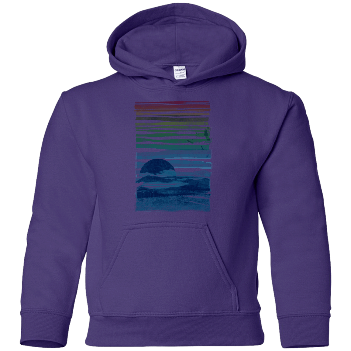Sweatshirts Purple / YS Sea Landscape Youth Hoodie