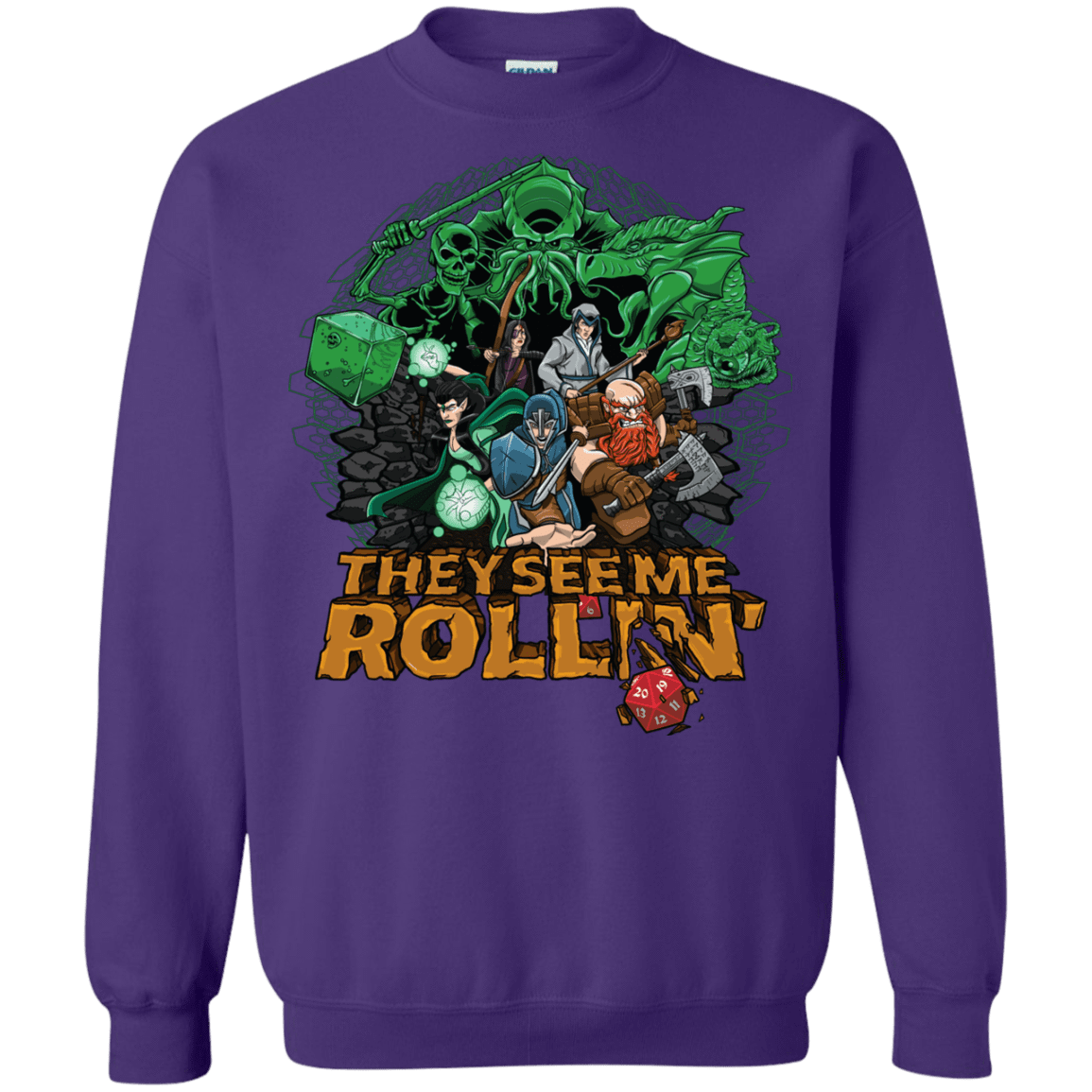 Sweatshirts Purple / Small See me rolling Crewneck Sweatshirt