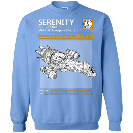 Sweatshirts Carolina Blue / Small Serenity Service And Repair Manual Crewneck Sweatshirt