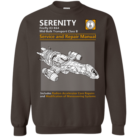Sweatshirts Dark Chocolate / Small Serenity Service And Repair Manual Crewneck Sweatshirt