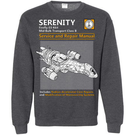 Sweatshirts Dark Heather / Small Serenity Service And Repair Manual Crewneck Sweatshirt