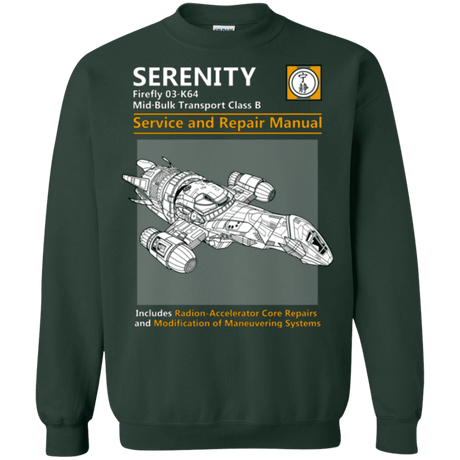 Sweatshirts Forest Green / Small Serenity Service And Repair Manual Crewneck Sweatshirt