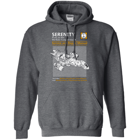 Sweatshirts Dark Heather / Small Serenity Service And Repair Manual Pullover Hoodie