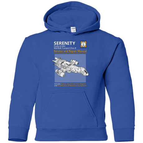 Sweatshirts Royal / YS Serenity Service And Repair Manual Youth Hoodie