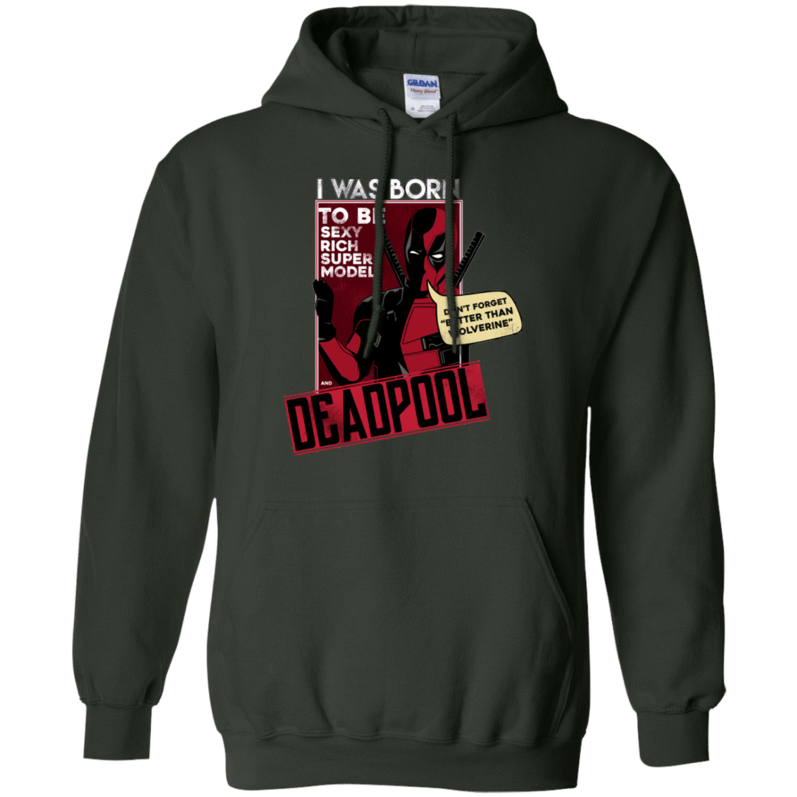 Sweatshirts Forest Green / S Sexy Rich Super Model Pullover Hoodie