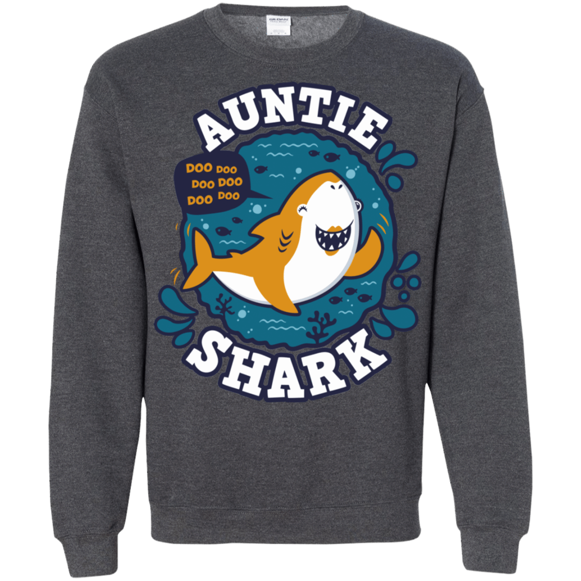 Sweatshirts Dark Heather / S Shark Family Trazo - Auntie Crewneck Sweatshirt