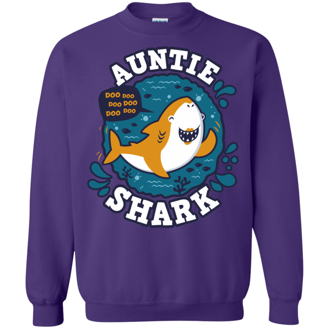 Sweatshirts Purple / S Shark Family Trazo - Auntie Crewneck Sweatshirt