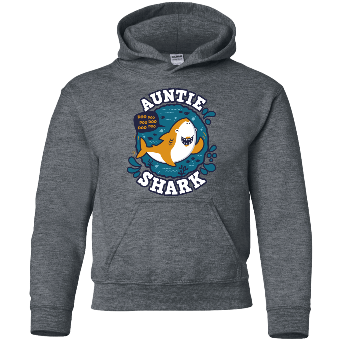 Sweatshirts Dark Heather / YS Shark Family Trazo - Auntie Youth Hoodie