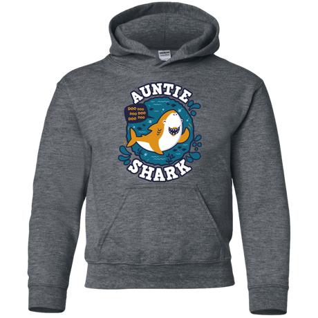 Sweatshirts Dark Heather / YS Shark Family Trazo - Auntie Youth Hoodie