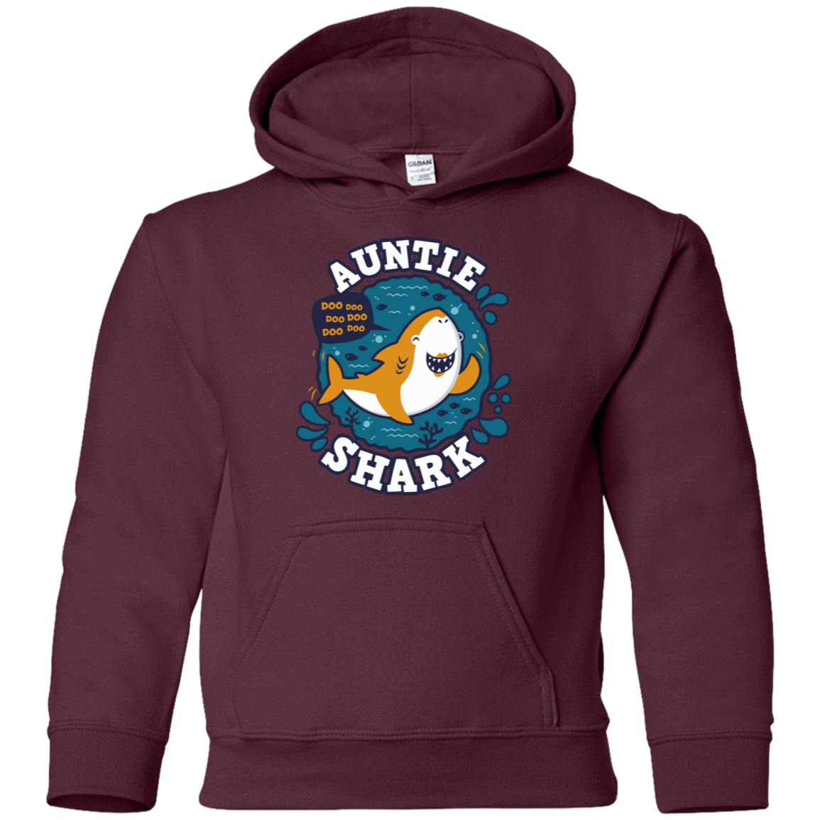 Sweatshirts Maroon / YS Shark Family Trazo - Auntie Youth Hoodie