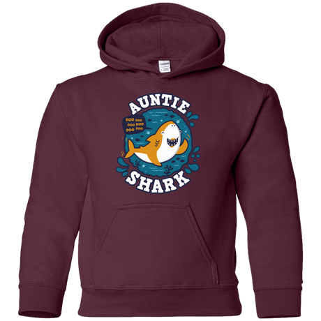 Sweatshirts Maroon / YS Shark Family Trazo - Auntie Youth Hoodie