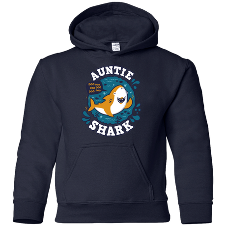 Sweatshirts Navy / YS Shark Family Trazo - Auntie Youth Hoodie