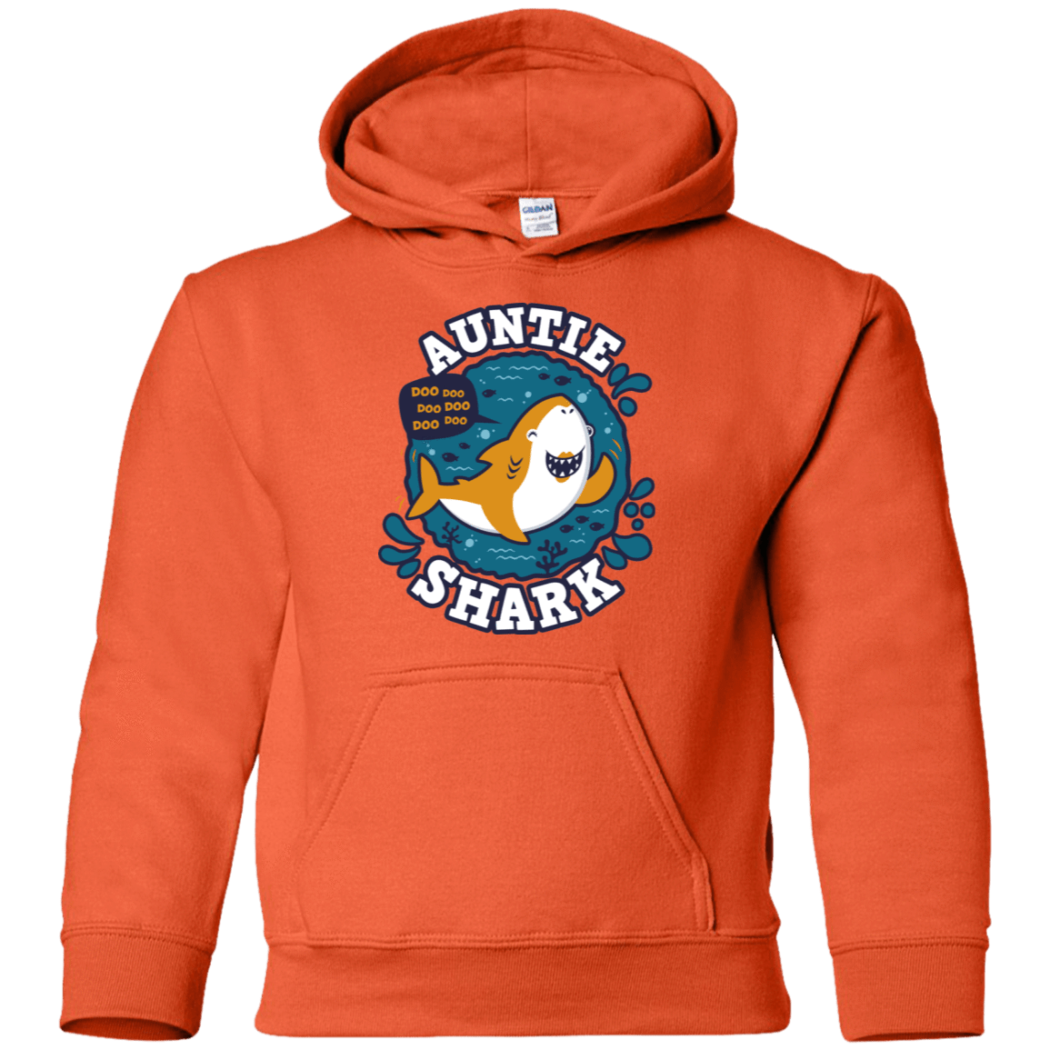 Sweatshirts Orange / YS Shark Family Trazo - Auntie Youth Hoodie