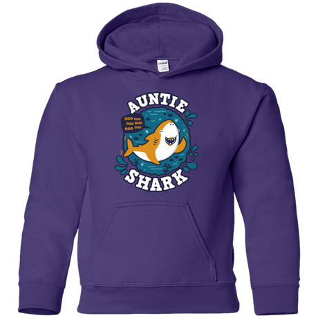 Sweatshirts Purple / YS Shark Family Trazo - Auntie Youth Hoodie