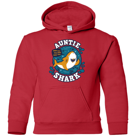 Sweatshirts Red / YS Shark Family Trazo - Auntie Youth Hoodie