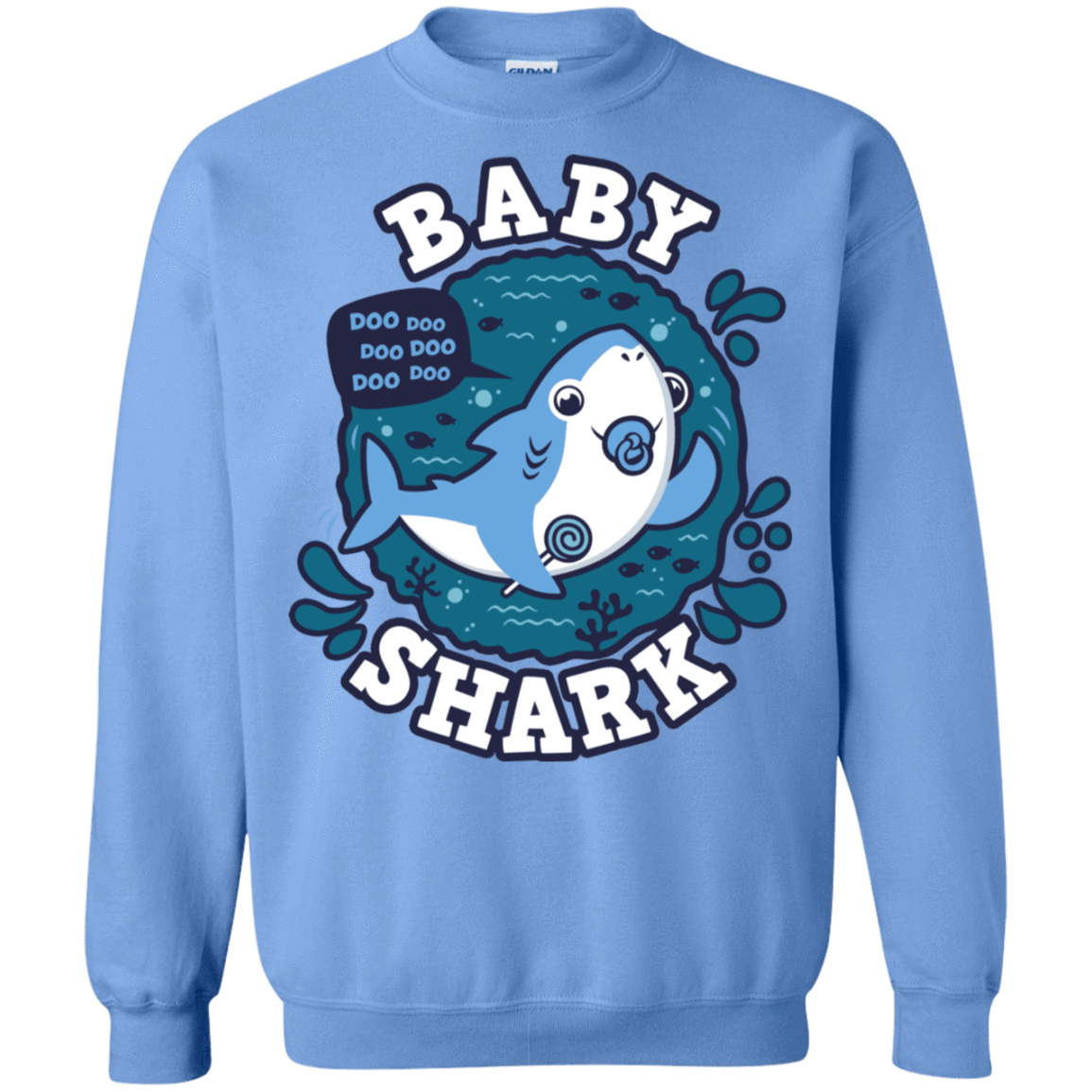 Sweatshirts Carolina Blue / S Shark Family trazo - Baby Boy chupete Crewneck Sweatshirt