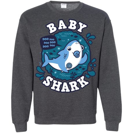 Sweatshirts Dark Heather / S Shark Family trazo - Baby Boy chupete Crewneck Sweatshirt