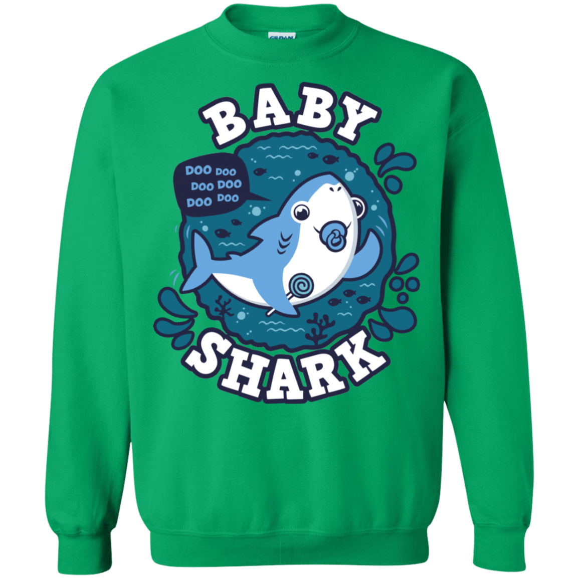 Sweatshirts Irish Green / S Shark Family trazo - Baby Boy chupete Crewneck Sweatshirt