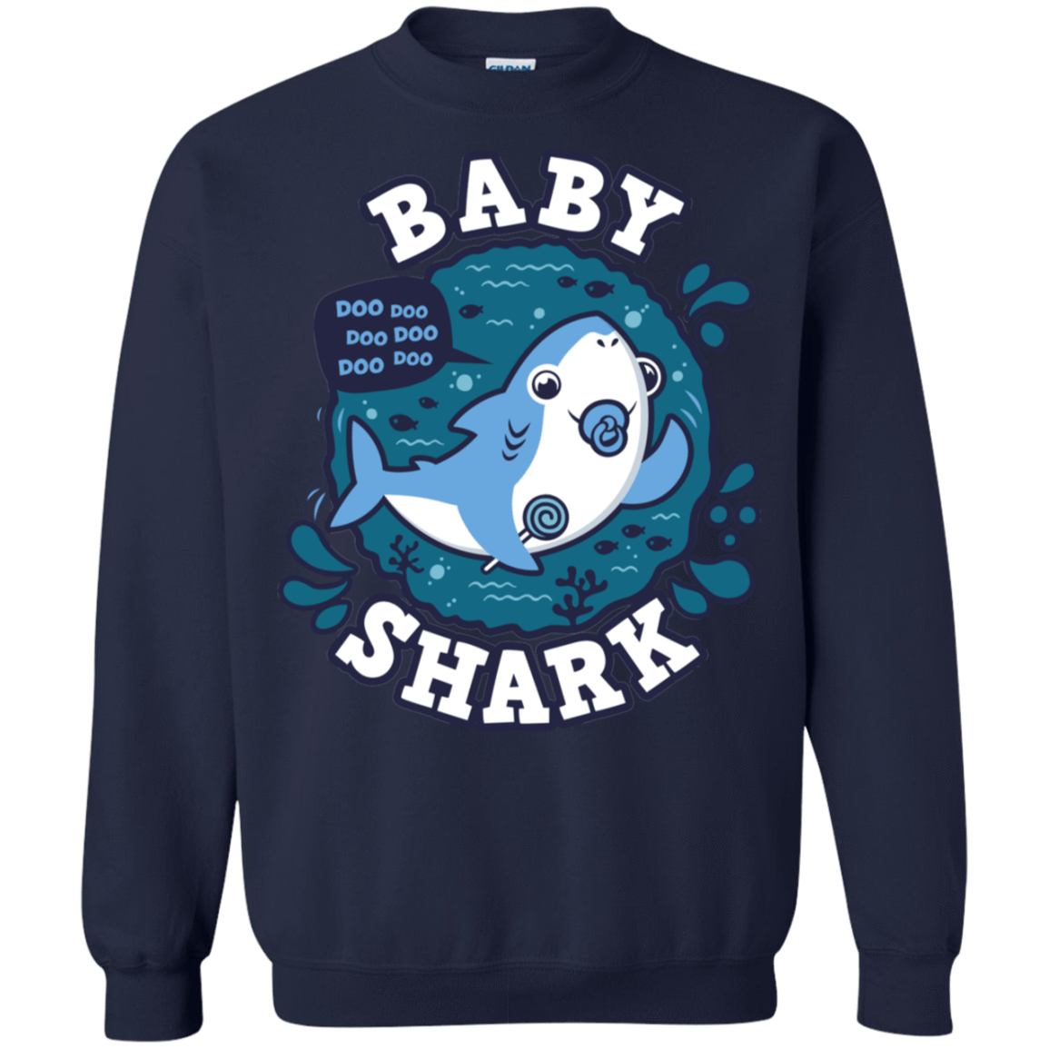 Sweatshirts Navy / S Shark Family trazo - Baby Boy chupete Crewneck Sweatshirt