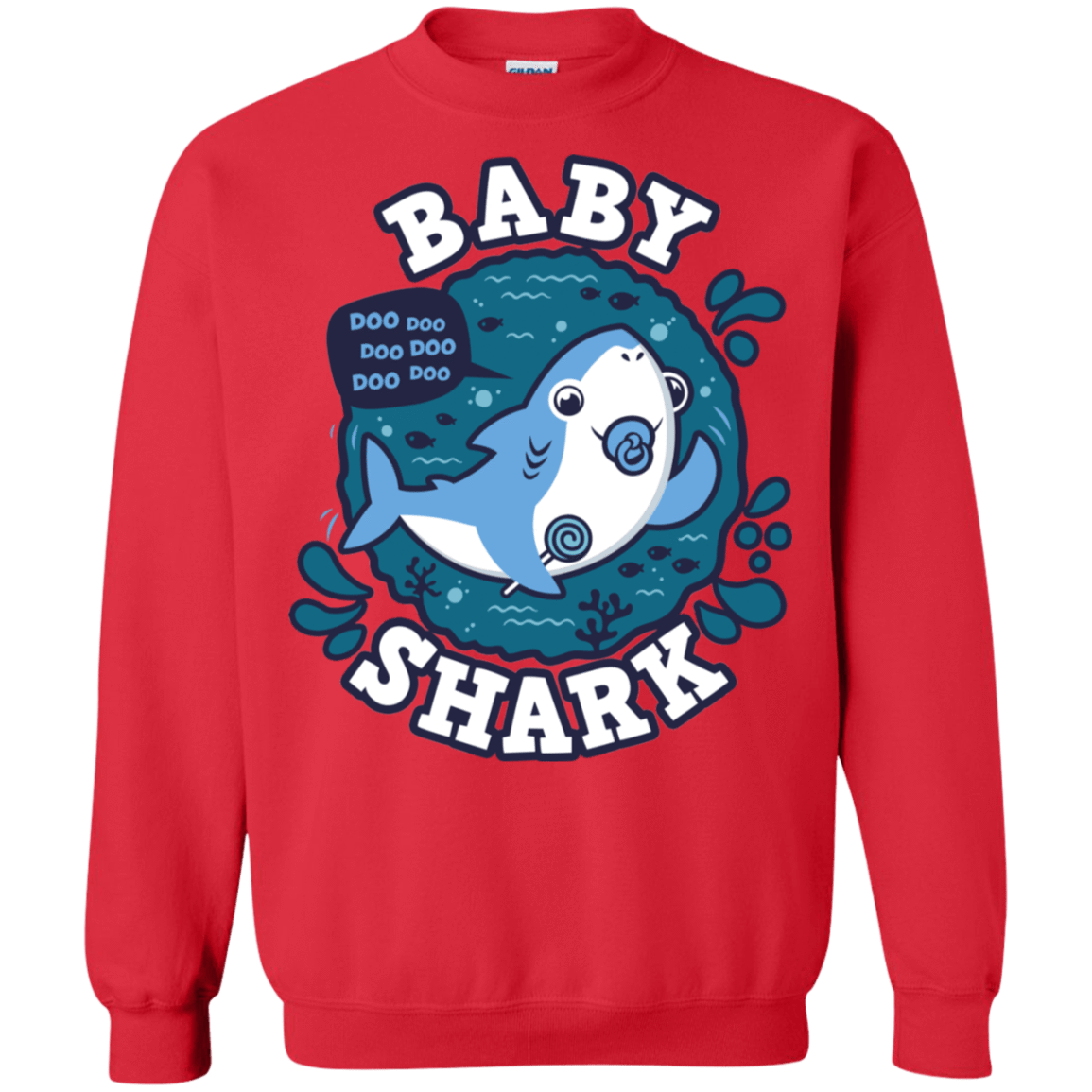 Sweatshirts Red / S Shark Family trazo - Baby Boy chupete Crewneck Sweatshirt
