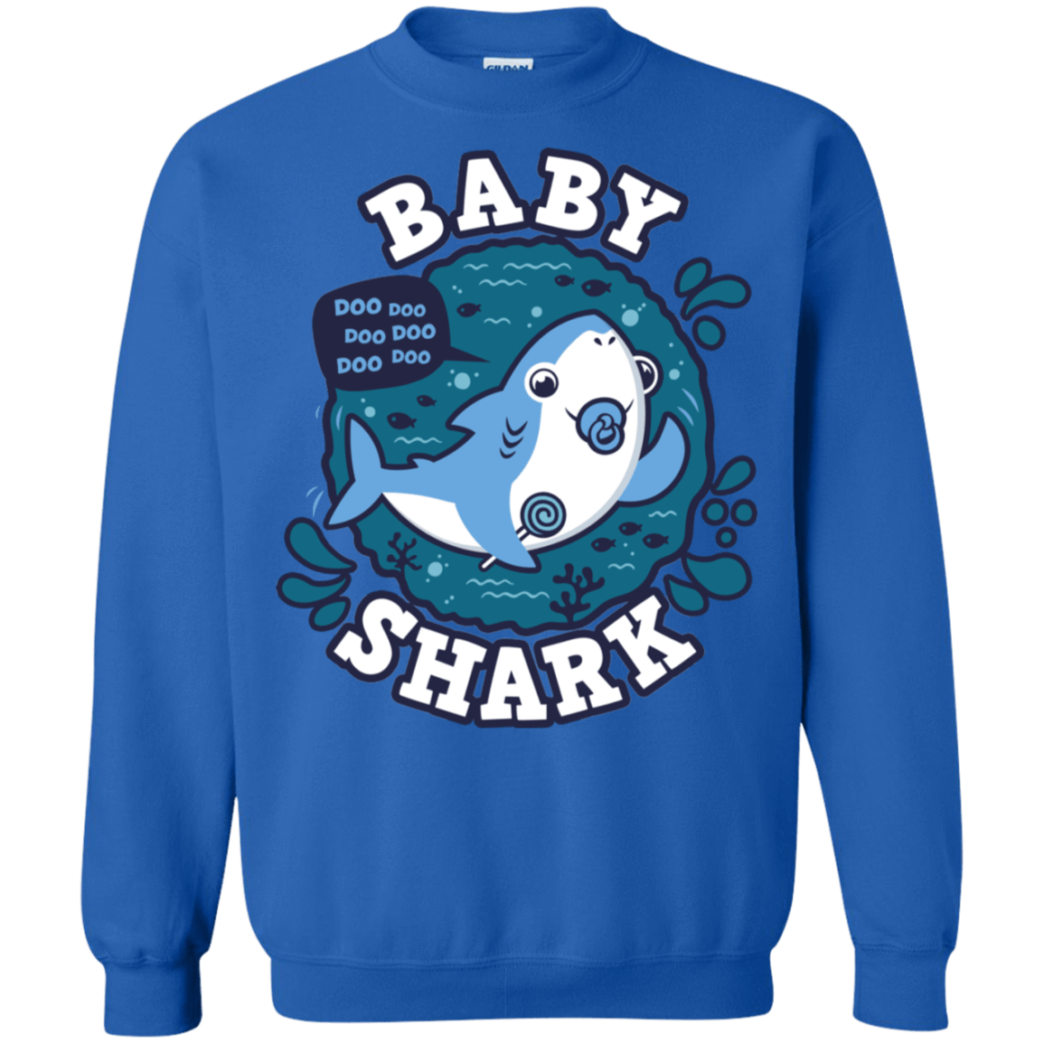 Sweatshirts Royal / S Shark Family trazo - Baby Boy chupete Crewneck Sweatshirt