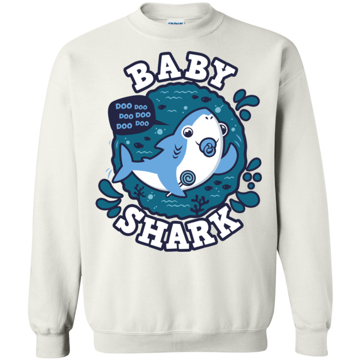 Sweatshirts White / S Shark Family trazo - Baby Boy chupete Crewneck Sweatshirt