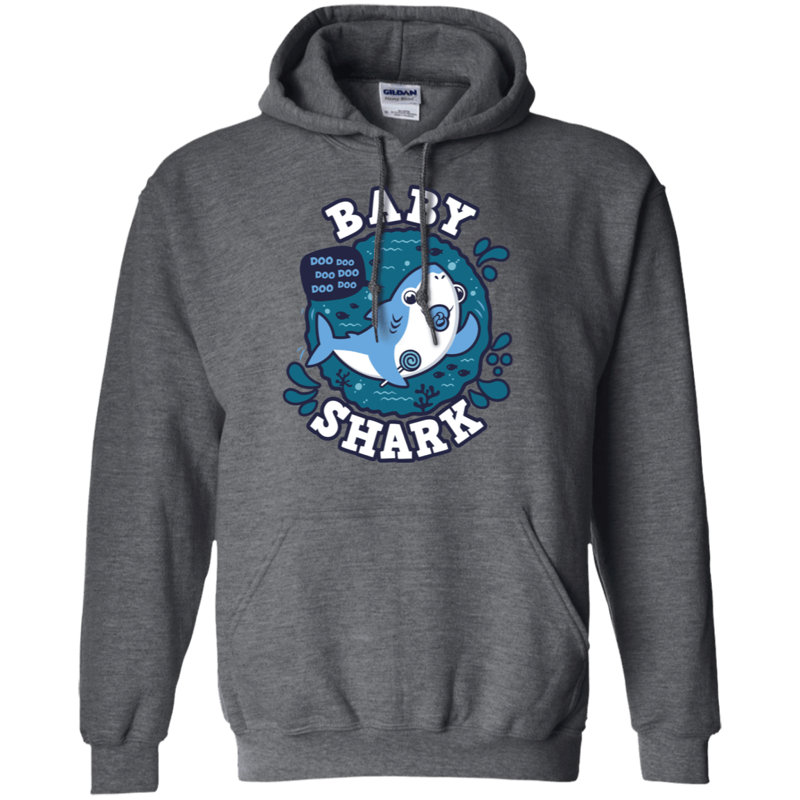 Sweatshirts Dark Heather / S Shark Family trazo - Baby Boy chupete Pullover Hoodie