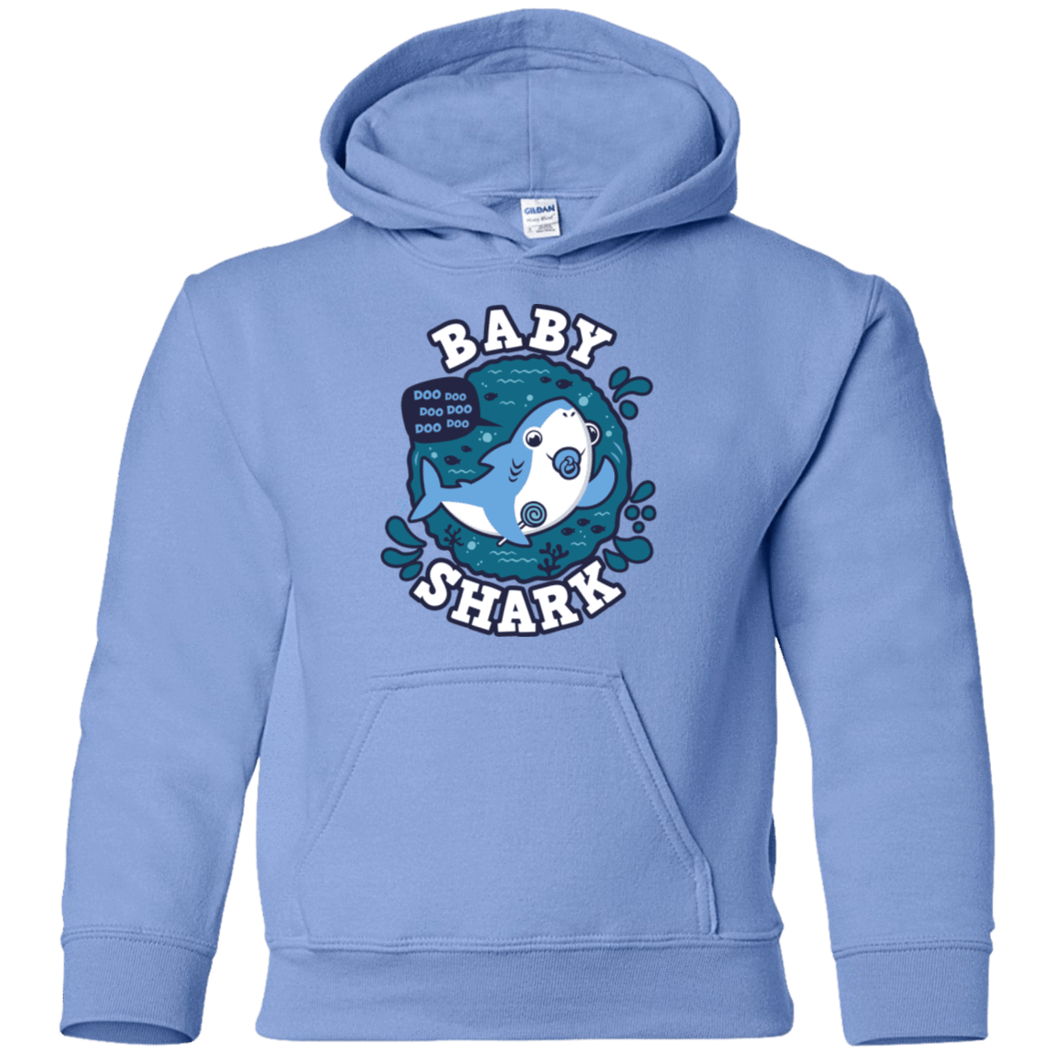 Sweatshirts Carolina Blue / YS Shark Family trazo - Baby Boy chupete Youth Hoodie