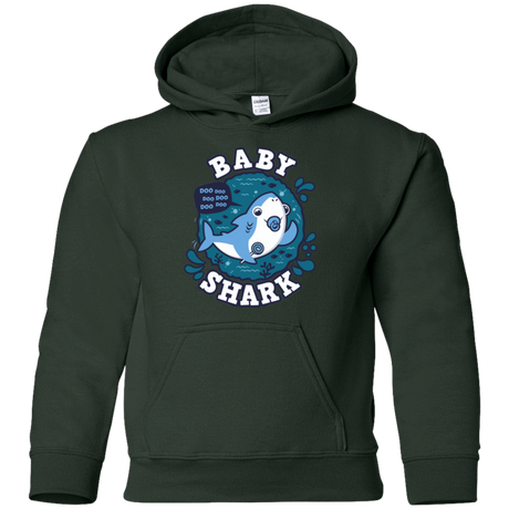 Sweatshirts Forest Green / YS Shark Family trazo - Baby Boy chupete Youth Hoodie