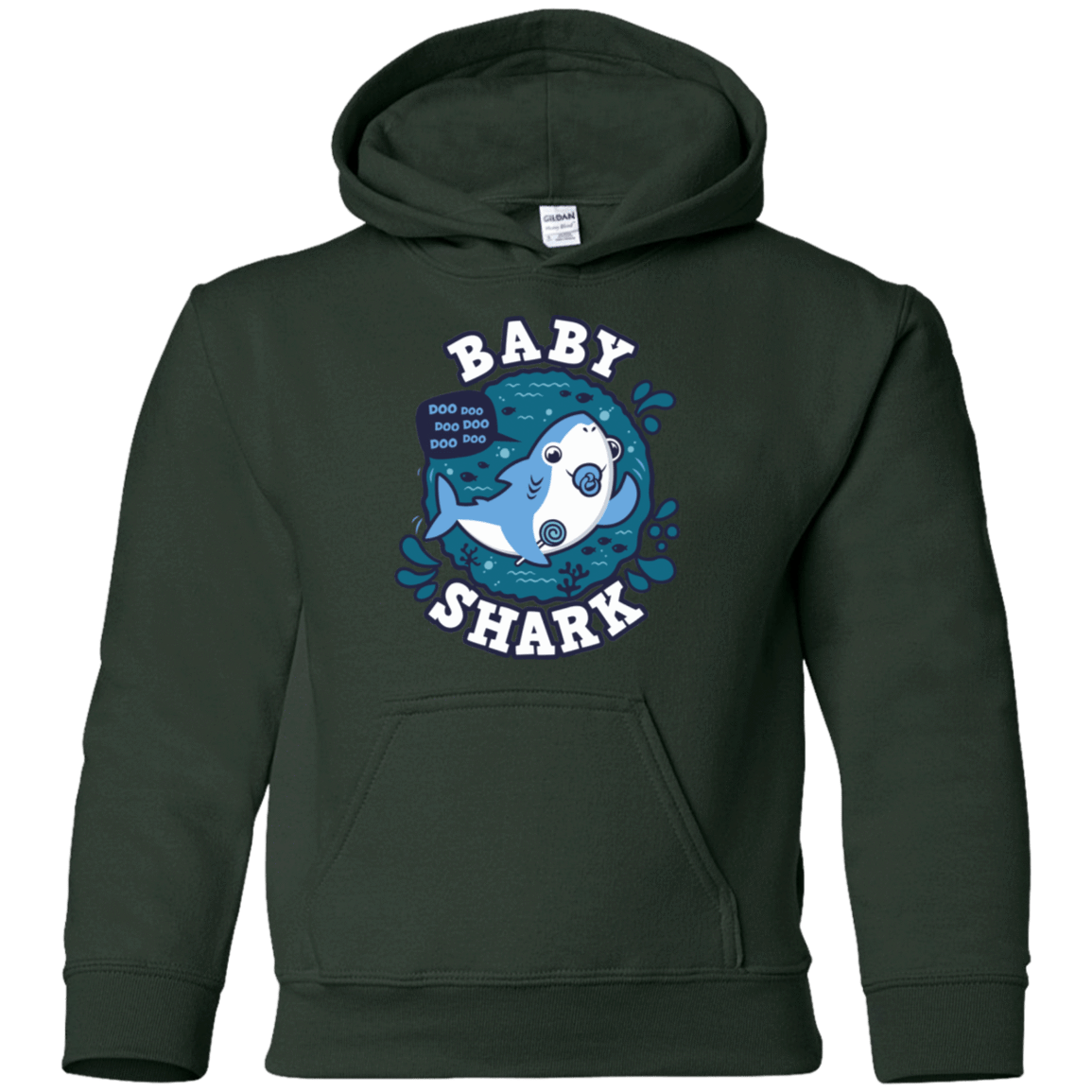 Sweatshirts Forest Green / YS Shark Family trazo - Baby Boy chupete Youth Hoodie