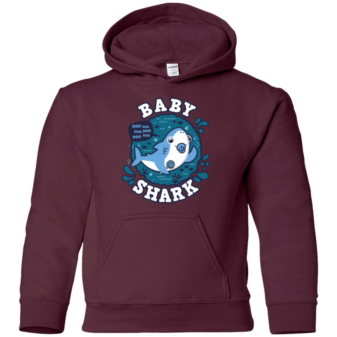 Sweatshirts Maroon / YS Shark Family trazo - Baby Boy chupete Youth Hoodie