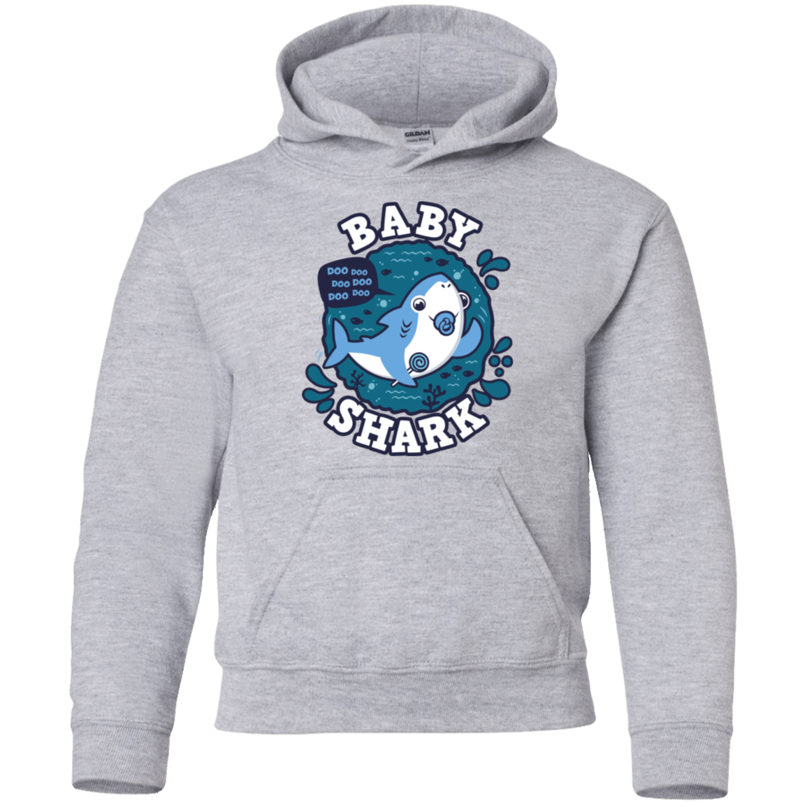 Sweatshirts Sport Grey / YS Shark Family trazo - Baby Boy chupete Youth Hoodie