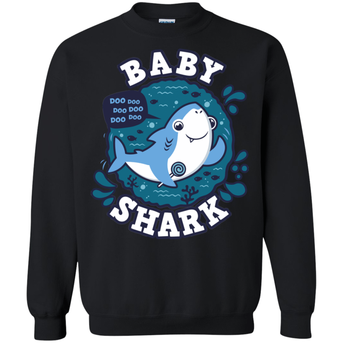 Sweatshirts Black / S Shark Family trazo - Baby Boy Crewneck Sweatshirt