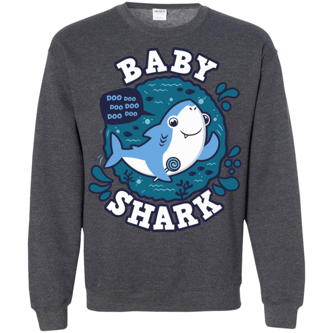Sweatshirts Dark Heather / S Shark Family trazo - Baby Boy Crewneck Sweatshirt