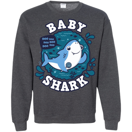 Sweatshirts Dark Heather / S Shark Family trazo - Baby Boy Crewneck Sweatshirt