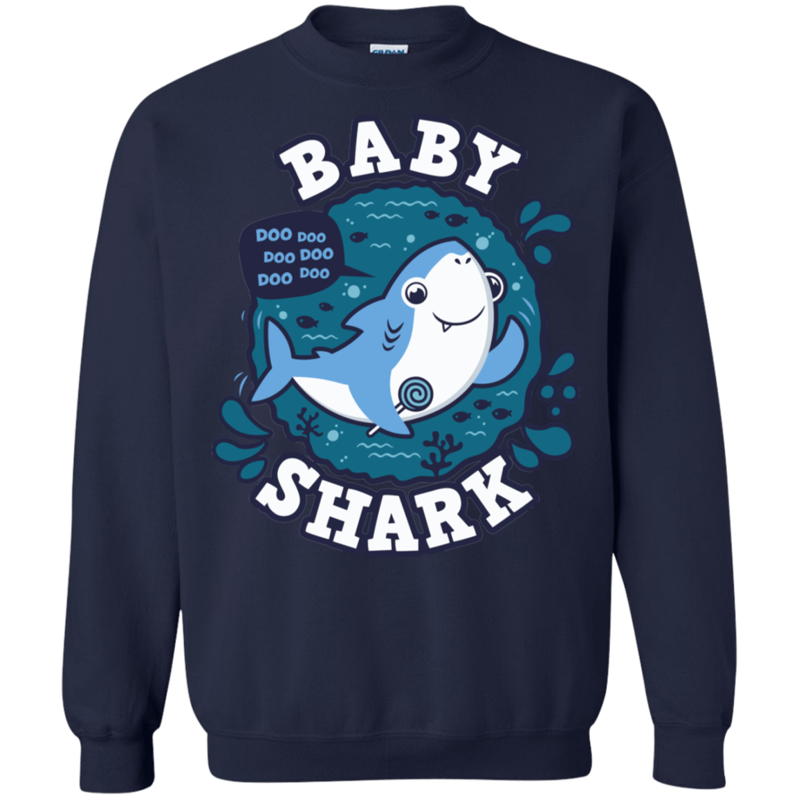 Sweatshirts Navy / S Shark Family trazo - Baby Boy Crewneck Sweatshirt