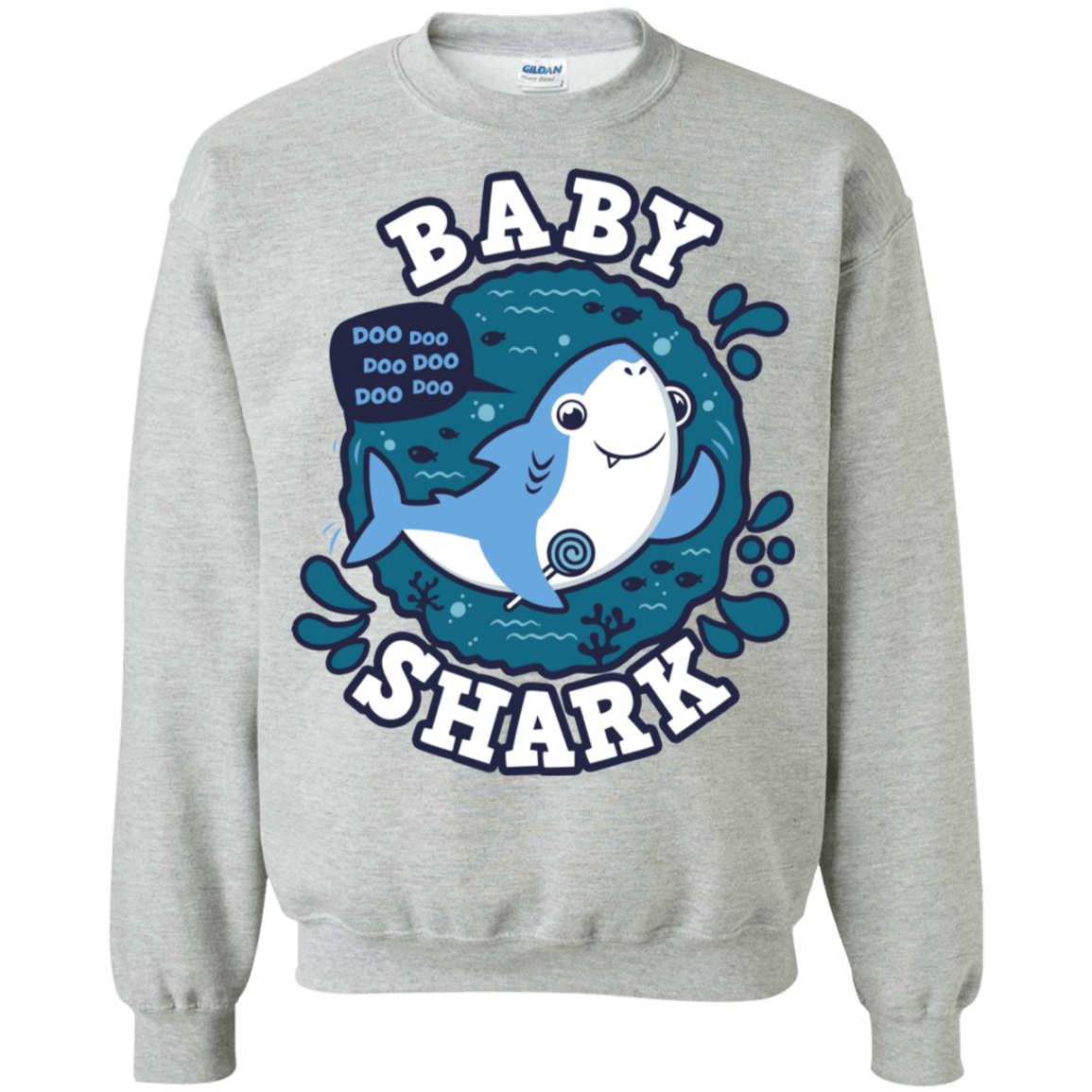 Sweatshirts Sport Grey / S Shark Family trazo - Baby Boy Crewneck Sweatshirt
