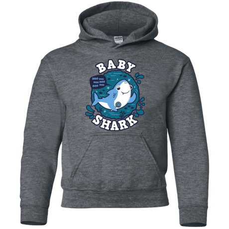 Sweatshirts Dark Heather / YS Shark Family trazo - Baby Boy Youth Hoodie