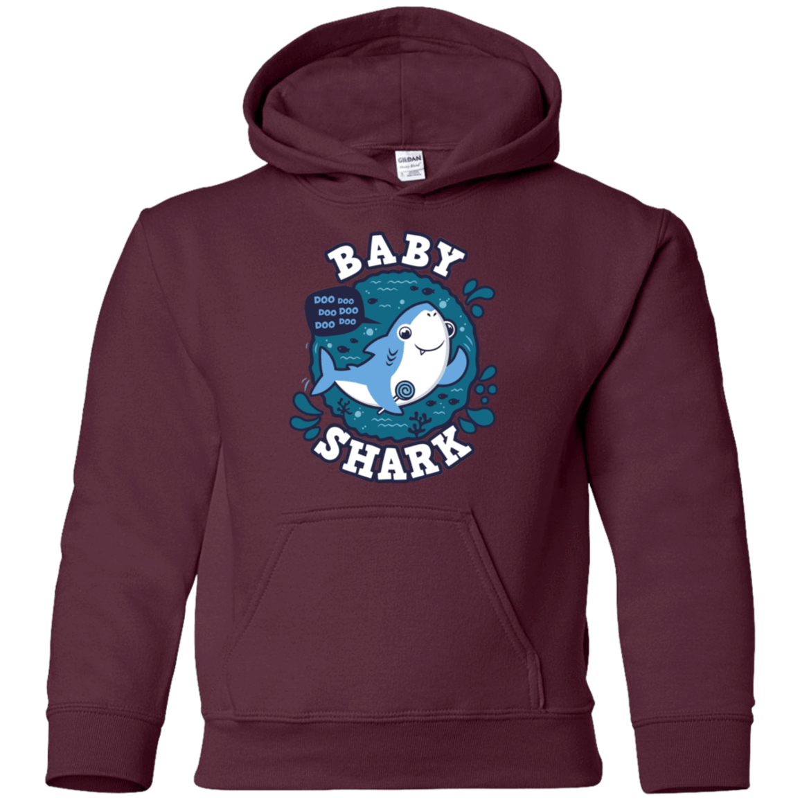 Sweatshirts Maroon / YS Shark Family trazo - Baby Boy Youth Hoodie