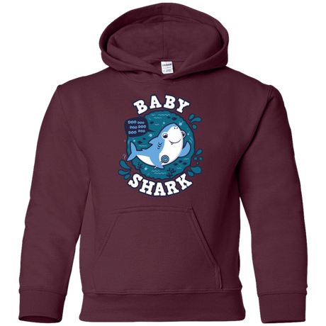 Sweatshirts Maroon / YS Shark Family trazo - Baby Boy Youth Hoodie
