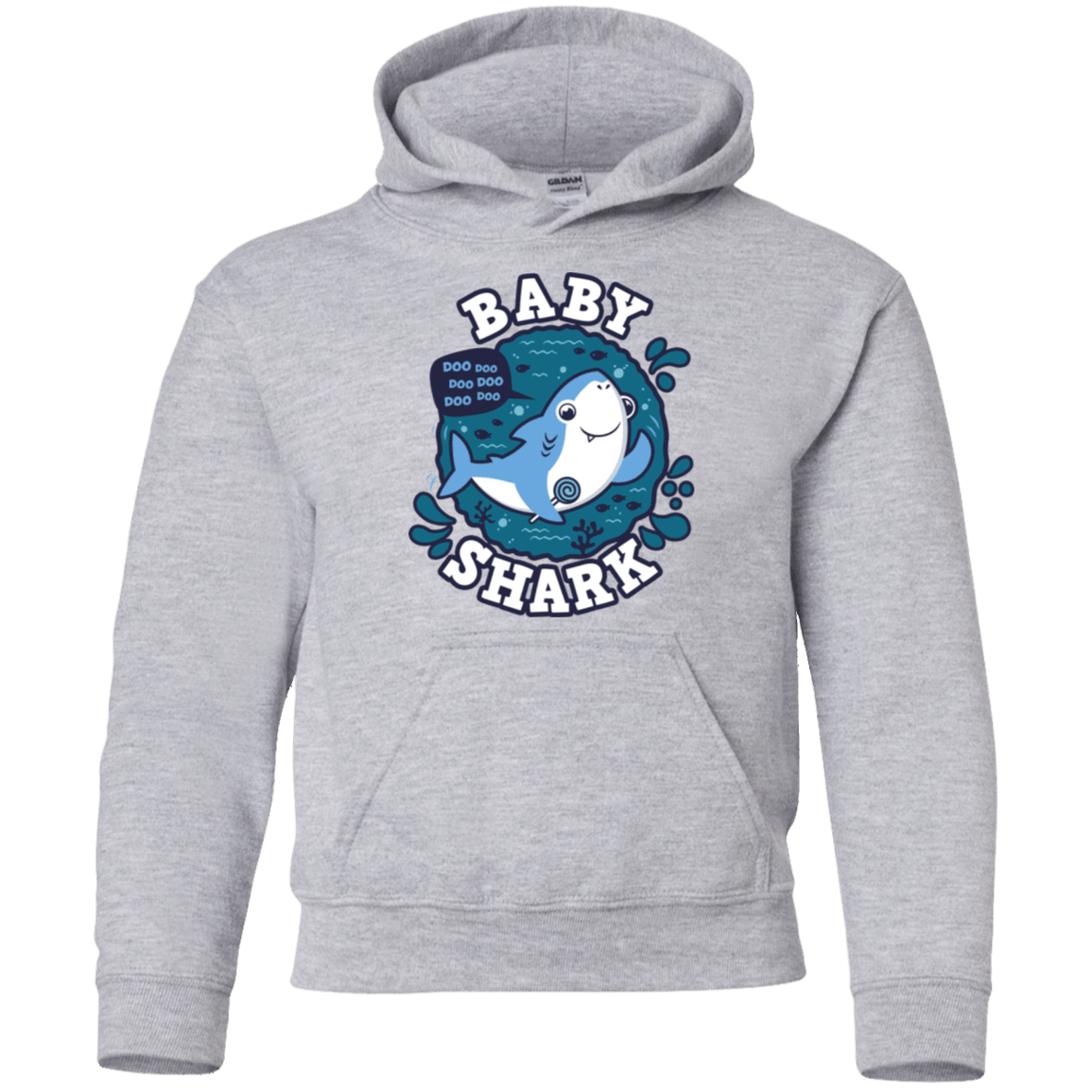 Sweatshirts Sport Grey / YS Shark Family trazo - Baby Boy Youth Hoodie