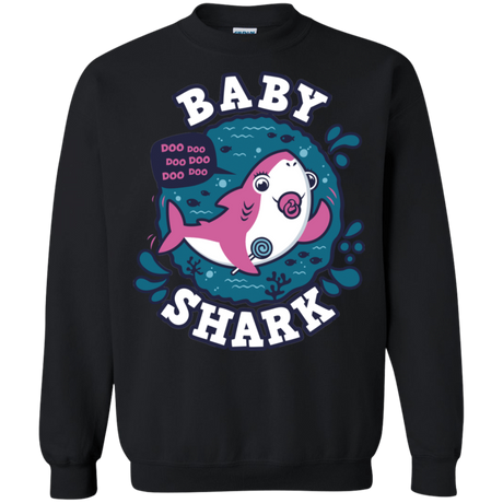 Sweatshirts Black / S Shark Family trazo - Baby Girl chupete Crewneck Sweatshirt