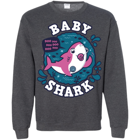 Sweatshirts Dark Heather / S Shark Family trazo - Baby Girl chupete Crewneck Sweatshirt