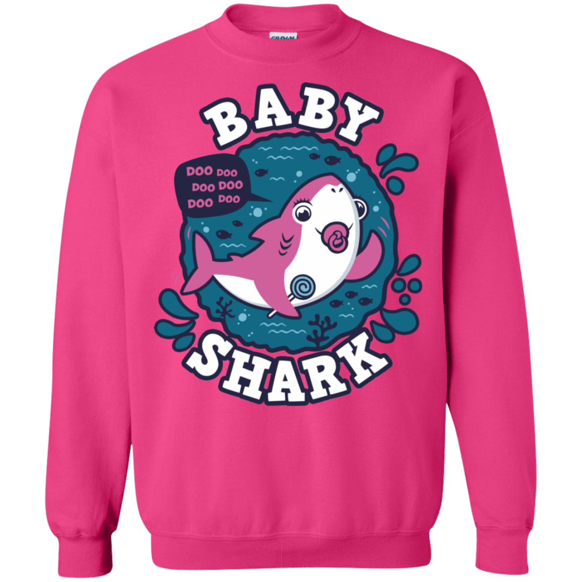 Sweatshirts Heliconia / S Shark Family trazo - Baby Girl chupete Crewneck Sweatshirt