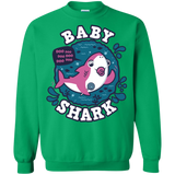 Sweatshirts Irish Green / S Shark Family trazo - Baby Girl chupete Crewneck Sweatshirt