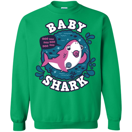 Sweatshirts Irish Green / S Shark Family trazo - Baby Girl chupete Crewneck Sweatshirt