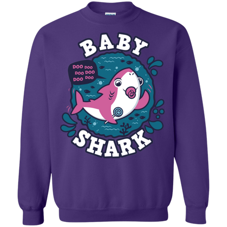 Sweatshirts Purple / S Shark Family trazo - Baby Girl chupete Crewneck Sweatshirt