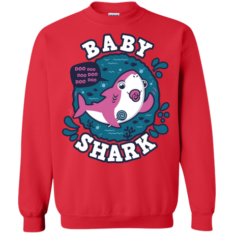 Sweatshirts Red / S Shark Family trazo - Baby Girl chupete Crewneck Sweatshirt